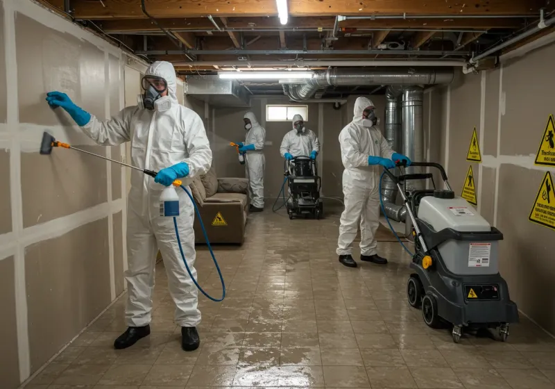 Basement Moisture Removal and Structural Drying process in Bennington, NE